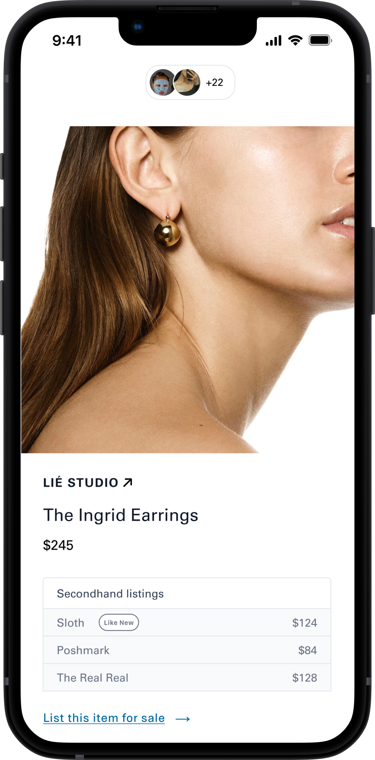 Mobile listing with secondhand prices